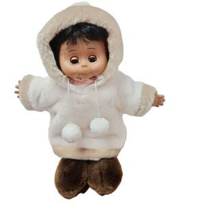 Arctic Kids Eskimo Style Winter Doll w/ White Hood & Pom‑Poms